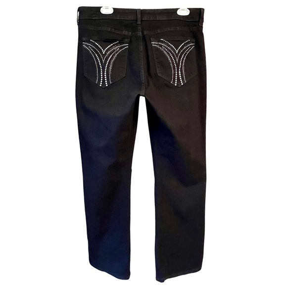 NYDJ Jeans Marilyn Straight Sparkle Bling Studded Pocket Black Silver 14P Petite - Picture 4 of 17